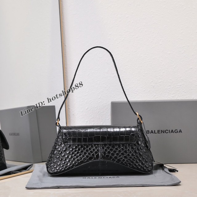 Balenciaga專櫃爆款鱷魚紋黑色女包 巴黎世家小號XX系列腋下包 fyj2020